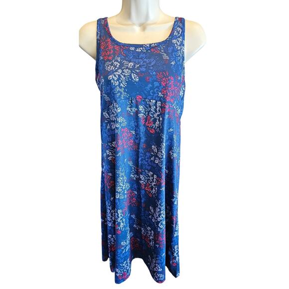 Columbia Womens red white blue floral omni freeze golf performance midi dress M - Picture 1 of 9